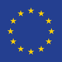 European Union Flag, Europe country national. Blue Background with Yellow Stars. Vector