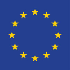 European Union Flag, Europe country national. Blue Background with Yellow Stars. Vector