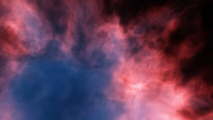 red-violet nebula in outer space, horsehead nebula, unusual colorful nebula in a distant galaxy, red nebula 3d render
