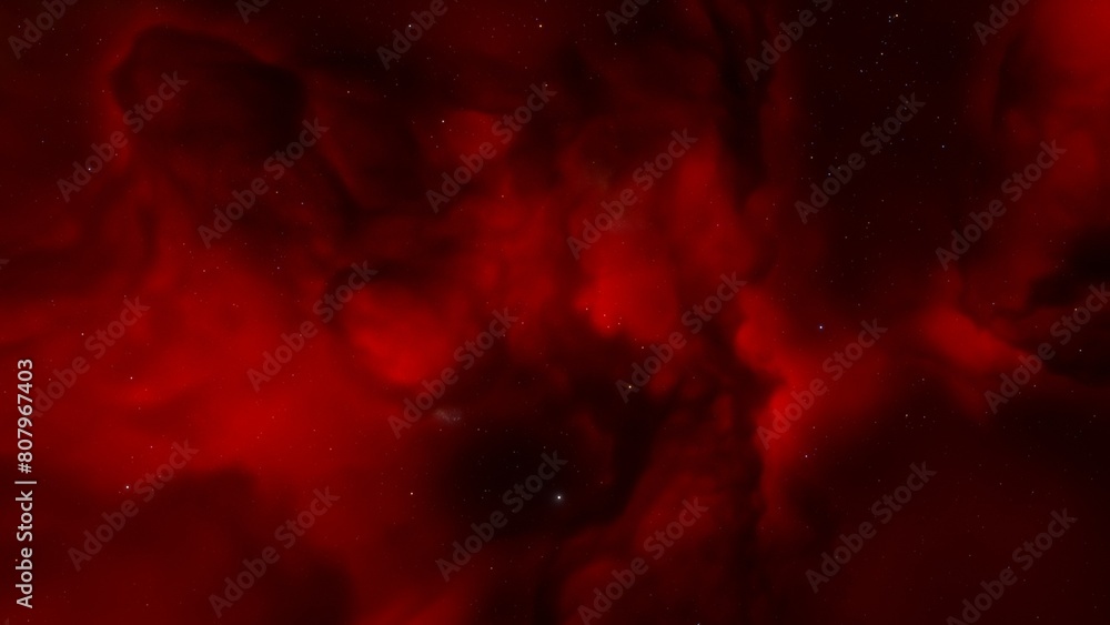 Wall mural red-violet nebula in outer space, horsehead nebula, unusual colorful nebula in a distant galaxy, red