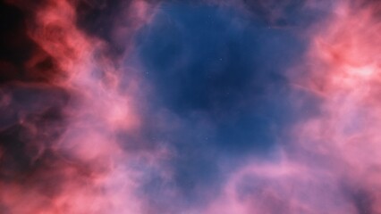 red-violet nebula in outer space, horsehead nebula, unusual colorful nebula in a distant galaxy, red nebula 3d render
