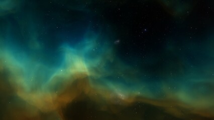 Fototapeta premium Deep space nebula with stars. Bright and vibrant Multicolor Starfield Infinite space outer space background with nebulas and stars. Star clusters, nebula outer space background 3d render 