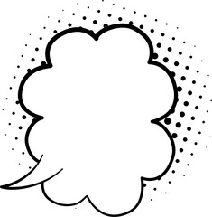 Black and white color Pop art polka dots halftone speech bubble balloon icon sticker memo keyword planner text box banner, flat png transparent element design