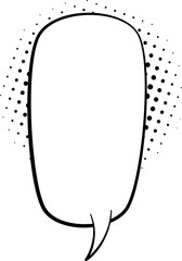 Black and white color Pop art polka dots halftone speech bubble balloon icon sticker memo keyword planner text box banner, flat png transparent element design