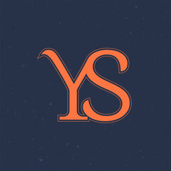 YS Letter Logo template brand corporate creative identity. Stock vector illustration isolated on dark background.