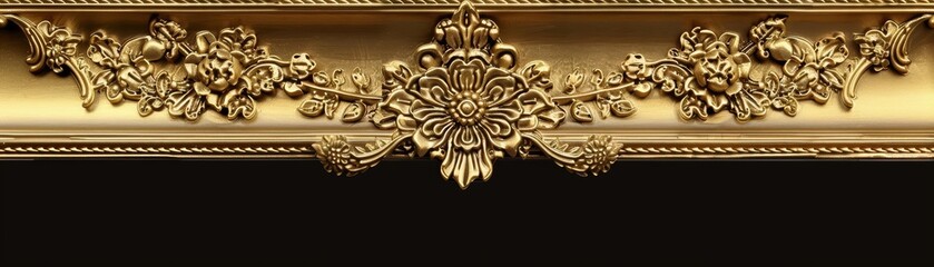 The gold photo frame with corner Thailand line floral design decoration adds a luxurious touch to any artwork