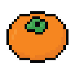 persimmon  in 8 bit pixel art.