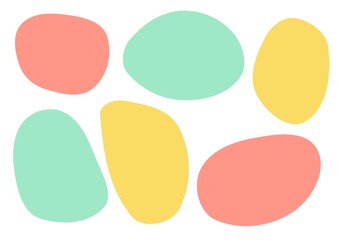 set of abstract colorful shapes in the form of spots on a white background