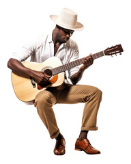 PNG American african man guitar musician adult.