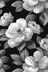 3d illustration with coloring flowers. Minimal geometric background. Abstract fashion element.