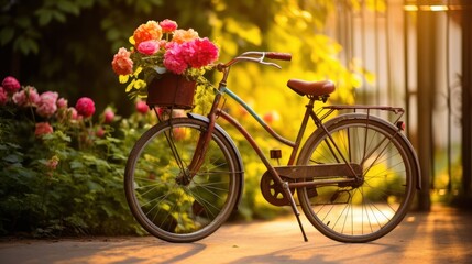 A vintage bicycle parked 