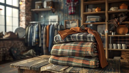 touch of modernity to the classic style with a Digital Rendering Techniques CG 3D rendering of Vintage clothing at a Tilted angle view, emphasizing texture and fabric realism in a photorealist