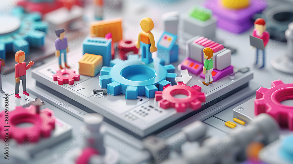 Poster isometric 3d flat icon illustration of customer onboarding program ensuring new clients understand s