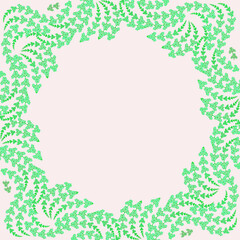 Green floral frame, place for text, decorative border, floral pattern, decor element, seamless pattern, holiday decoration, template for printing