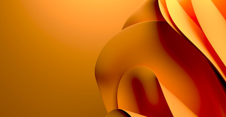 Abstract 3d background yellow wavy shape 3d rendering illustration