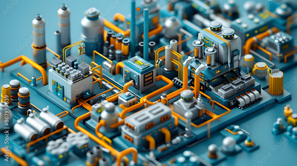 Poster 3d flat icon of electrical engineer programming plcs for efficient automation of manufacturing syste
