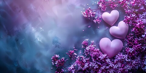 Pastel background with delicate hearts symbolizes celebratory occasions like Mothers Day. Concept Pastel Background, Delicate Hearts, Mothers Day, Celebratory Occasions