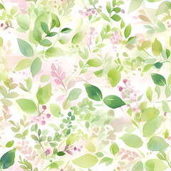 colorful leaves background, floral print, blue and purple, Continuous in four directions