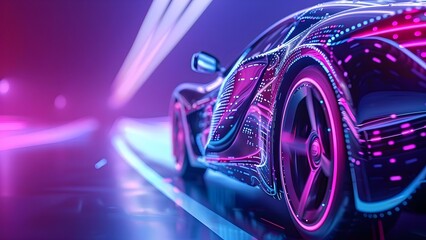 Futuristic car emblem up close symbolizes excellence. Concept Luxury Cars, Futuristic Design, Emblem Close-up, Symbol of Excellence, Automotive Innovation