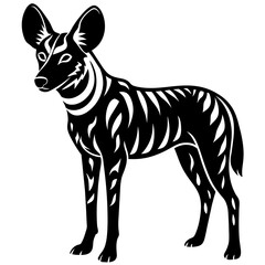 Vibrant African Dog Vector: Stunning Illustration.