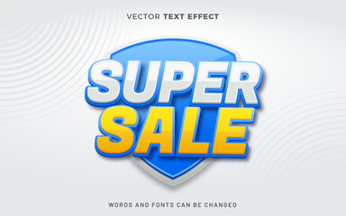 Super sale vector text effect with gradient sale background
