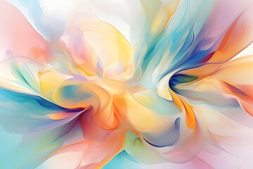 abstract colored veils intertwining with each other. Colorful wavy floral texture, liquid silk fire waves background. 3D special effect flowing abstract fantasy wavy background. Ai generated