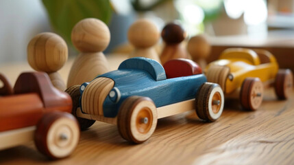 Wooden toy cars are childhood memories of simplicity and creativity