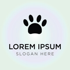dog footprints logo vector illustration isolated on white background