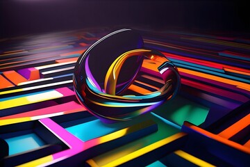 Abstract holographic melted shape. Liquid metal form isolated. Iridescent wavy chrome substance. Ai generated