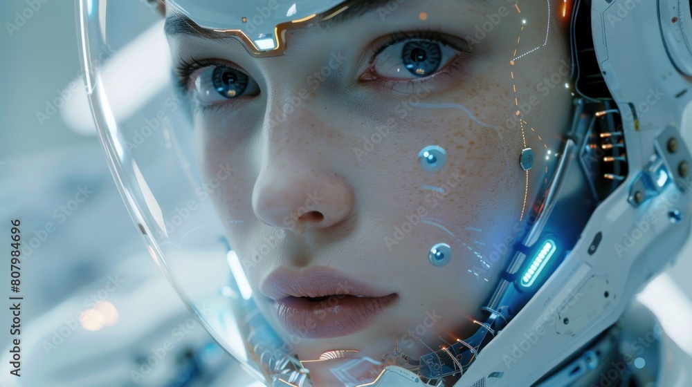 Poster artificial intelligence and automation, ai robot futuristic concept.