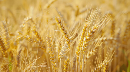 Fototapeta premium The origin and importance of ripe yellow wheat in the field