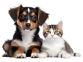 Obraz premium A dog and a sitting together PNG