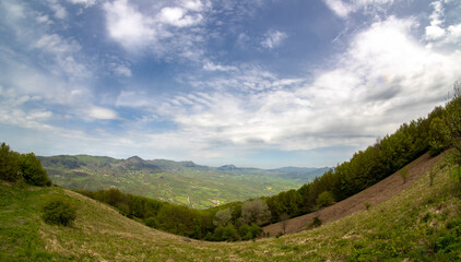 Fototapeta premium Italy Passo della Futa and the Giogo trekking in nature, paths and panoramic views