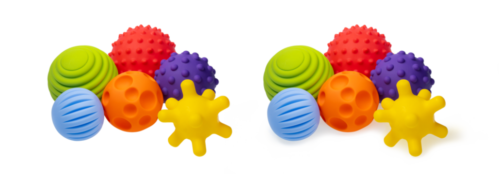 Colorful sensory balls for kids: enhancing cognitive and physical development. a various tactile balls isolated png transparent, showcasing soft toys designed to stimulate children's growth  - Powered by Adobe