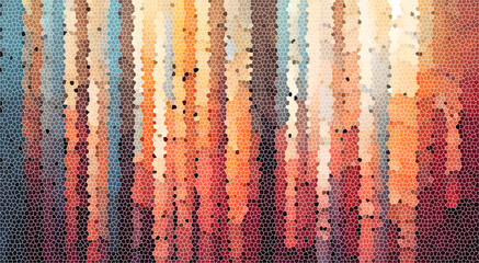 multi line color gradient geometric design cut piece mosaic abstract brown orange yellow      pale blue blended background

