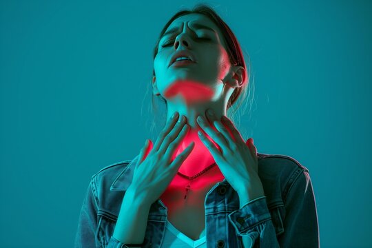 A young girl has a sore throat. Thyroid problems
