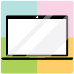 Laptop vector illustration isolated on white background. classic modern diseign