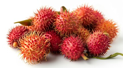 Fresh Rambutans on white background