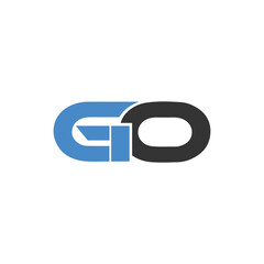 GO logo. G O design. White GO letter. GO, G O letter logo design. Initial letter GO linked circle uppercase monogram logo. G O letter logo vector design.	