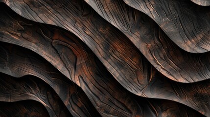 Carved wooden background with smooth fluid ripples