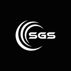 SGS logo. S G S design. White SGS letter. SGS, S G S letter logo design. Initial letter SGS linked circle uppercase monogram logo. S G S letter logo vector design.	