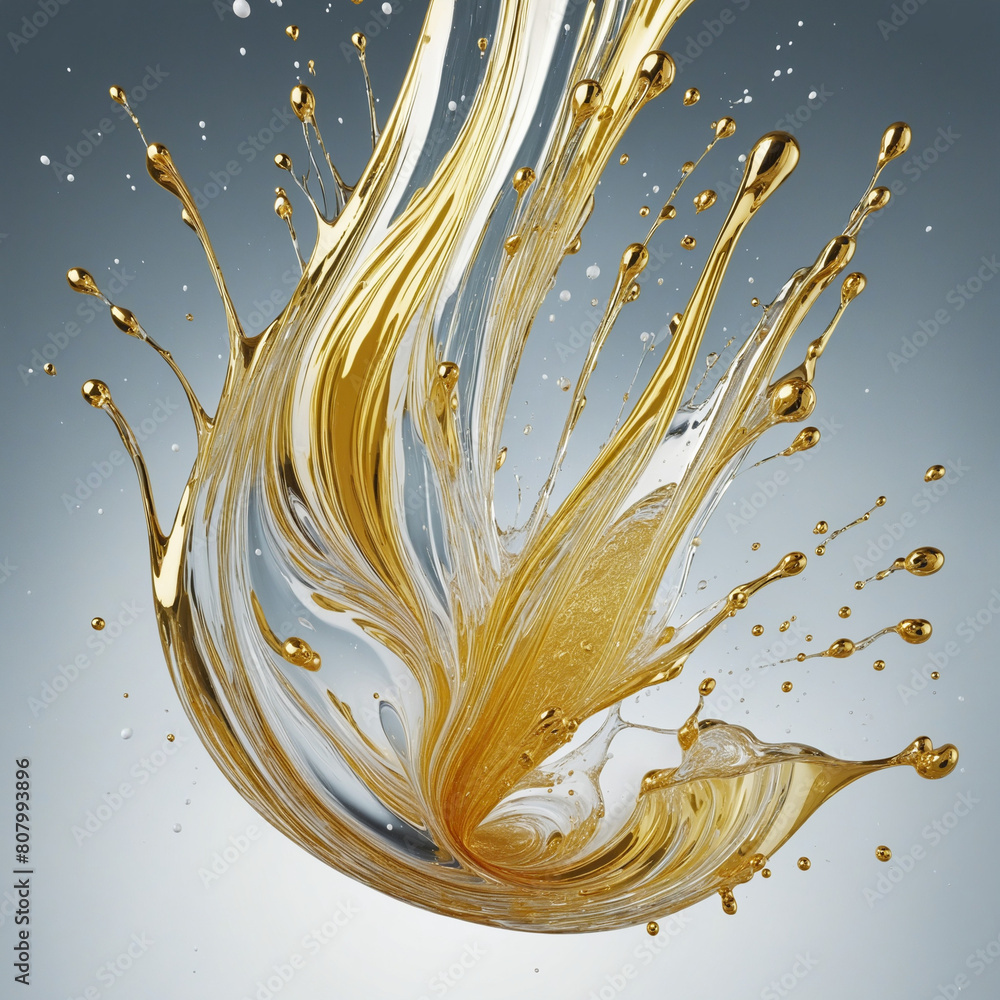 Fototapete abstract generative ai design with negative copy space framed by a vector golden floral border on a 