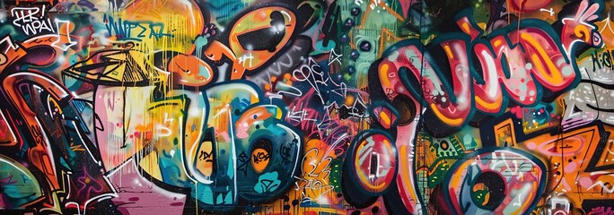 Fototapeta premium grungy artistic messy graffiti wall abstract background, Generative Ai