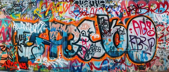 Obraz premium grungy artistic messy graffiti wall abstract background, Generative Ai