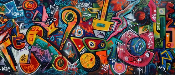 grungy artistic messy graffiti wall abstract background, Generative Ai