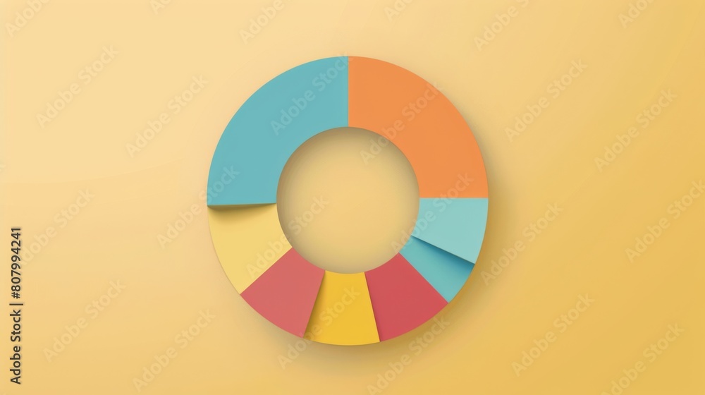 Poster a donut chart displaying data composition, with a central hole for additional context