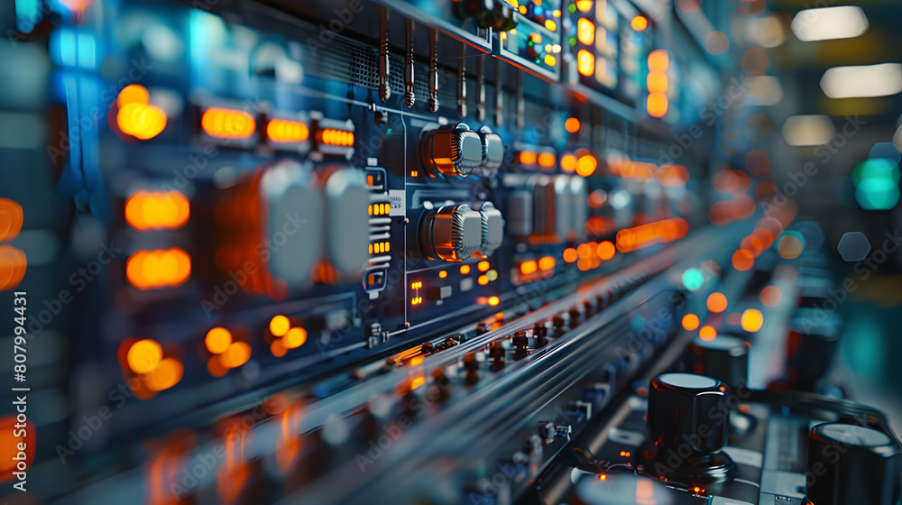 Poster advanced electrical engineer programming plcs for efficient manufacturing automation - photo realist