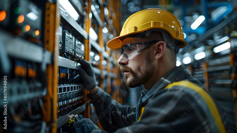 Poster electrical engineer testing battery backup systems for power continuity during grid disruptions - ph