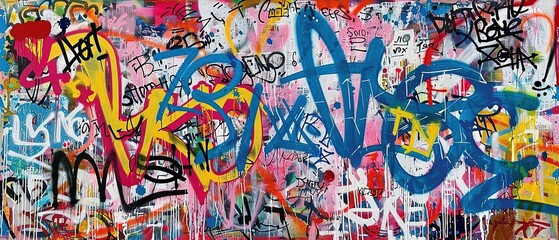 Obraz premium grungy artistic messy graffiti wall abstract background, Generative Ai