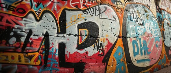 grungy artistic messy graffiti wall abstract background, Generative Ai